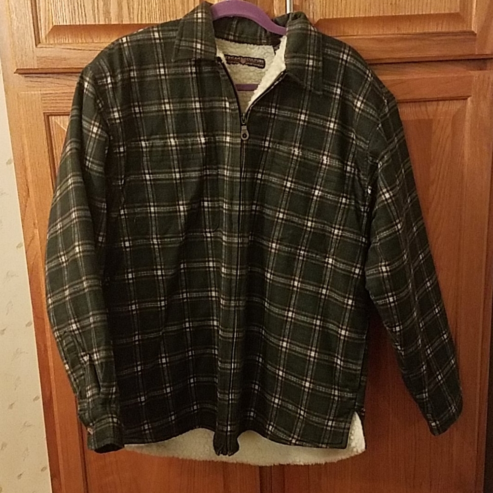 Vintage Oversize Flannel Sherpa Jacket